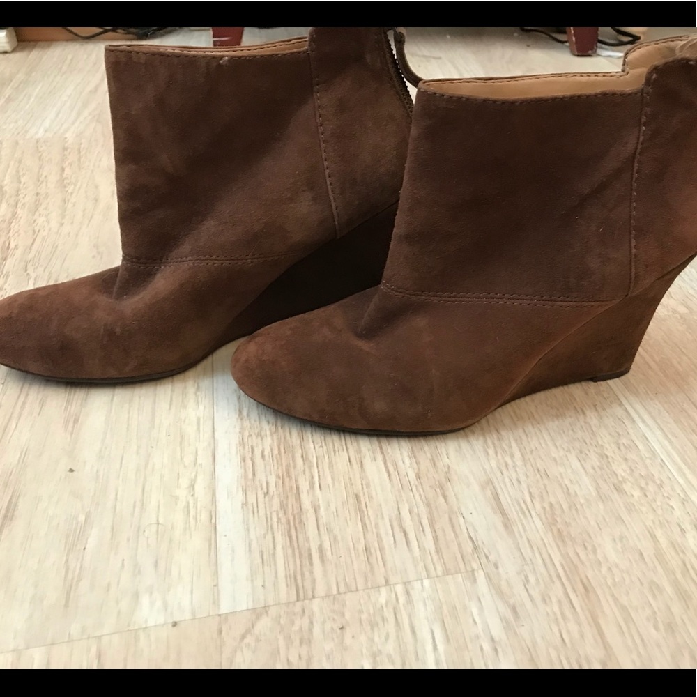 Brown suede boots